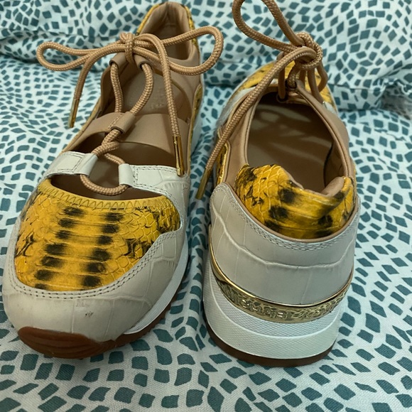 Michael Kors Beckett trainer crocodile embossed leather  size 6 - Picture 3 of 6